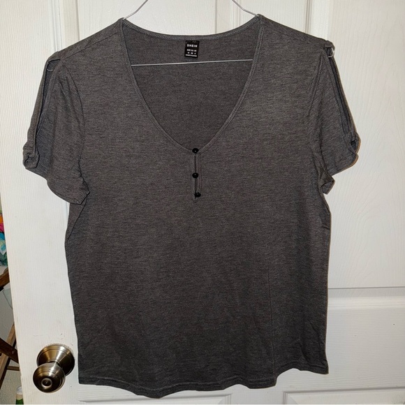 SHEIN Tops - M SHEIN Button Top with Sleeve Cut Outs
